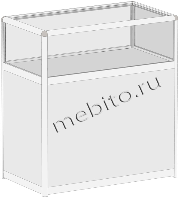 Прилавок со стеклянным верхом (с полкой) ПА-03-90